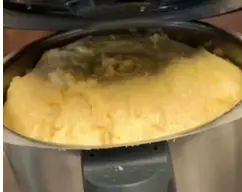 Step <p>Sin quitar el vaso de la máquina cubra el vaso con paños o una bolsa . Déjelo reposar hasta que la masa salga por la abertura. El tiempo irá en función de la temperatura del ambiente.</p> illustration